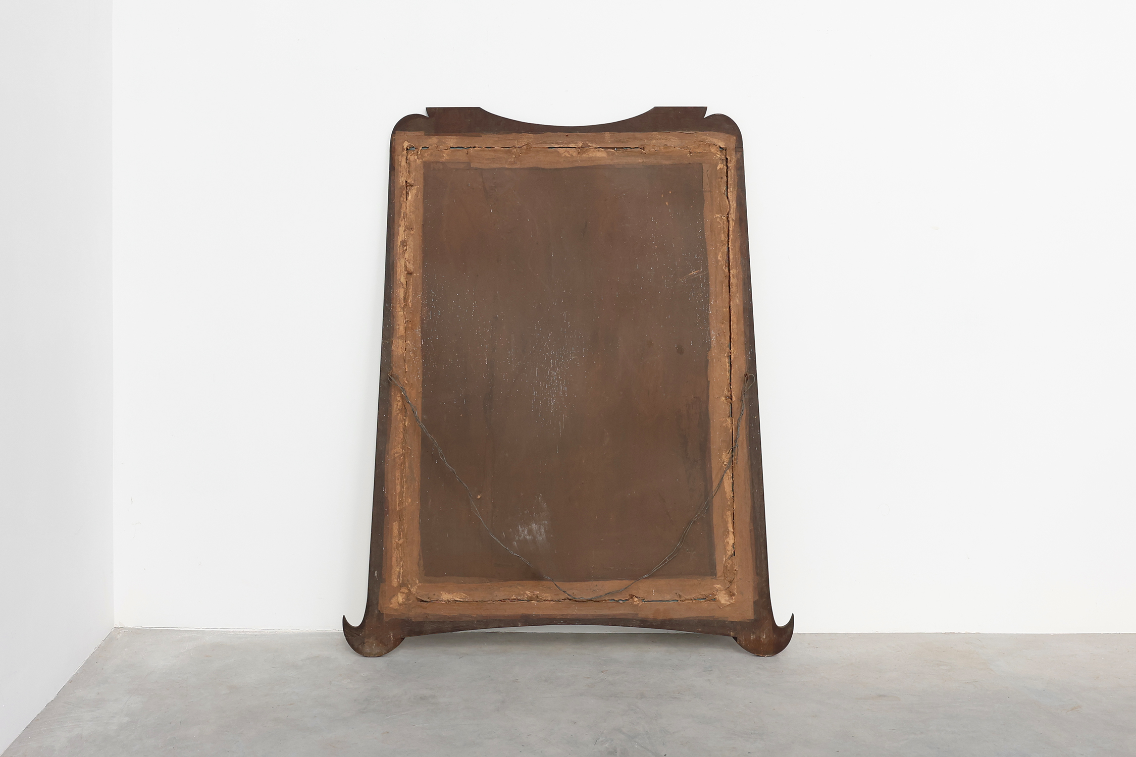 Art Nouveau Mirror in Oak with Gilded Inlay, France ca. 1915thumbnail